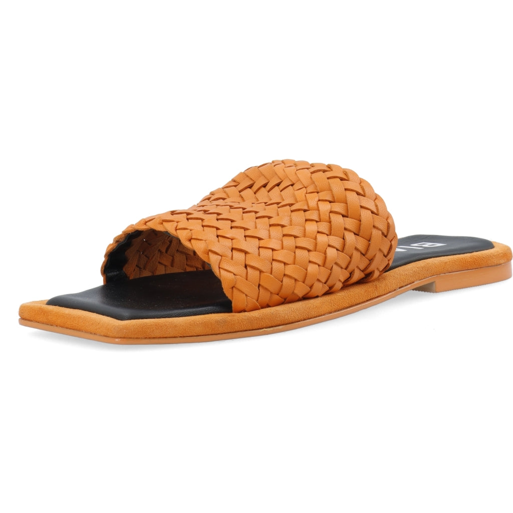 Bia lillie braided slide leather Oransje